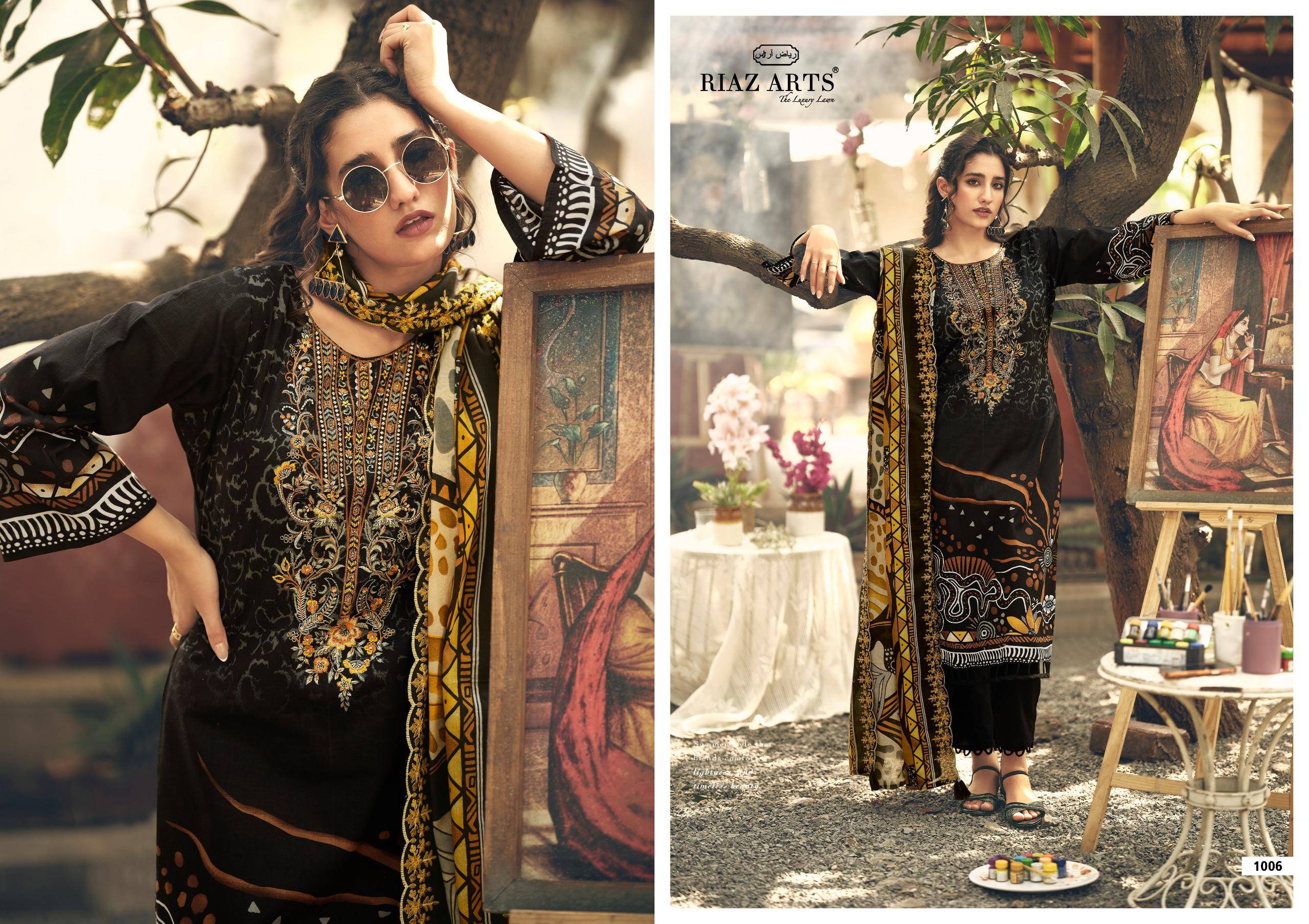 ABU SAEED by RIAZ ARTS PRINTS 13063 TO 13068 SERIES Pakistani Stylish Embroidered LAWN COTTON COLLECTION At Wholesale Price